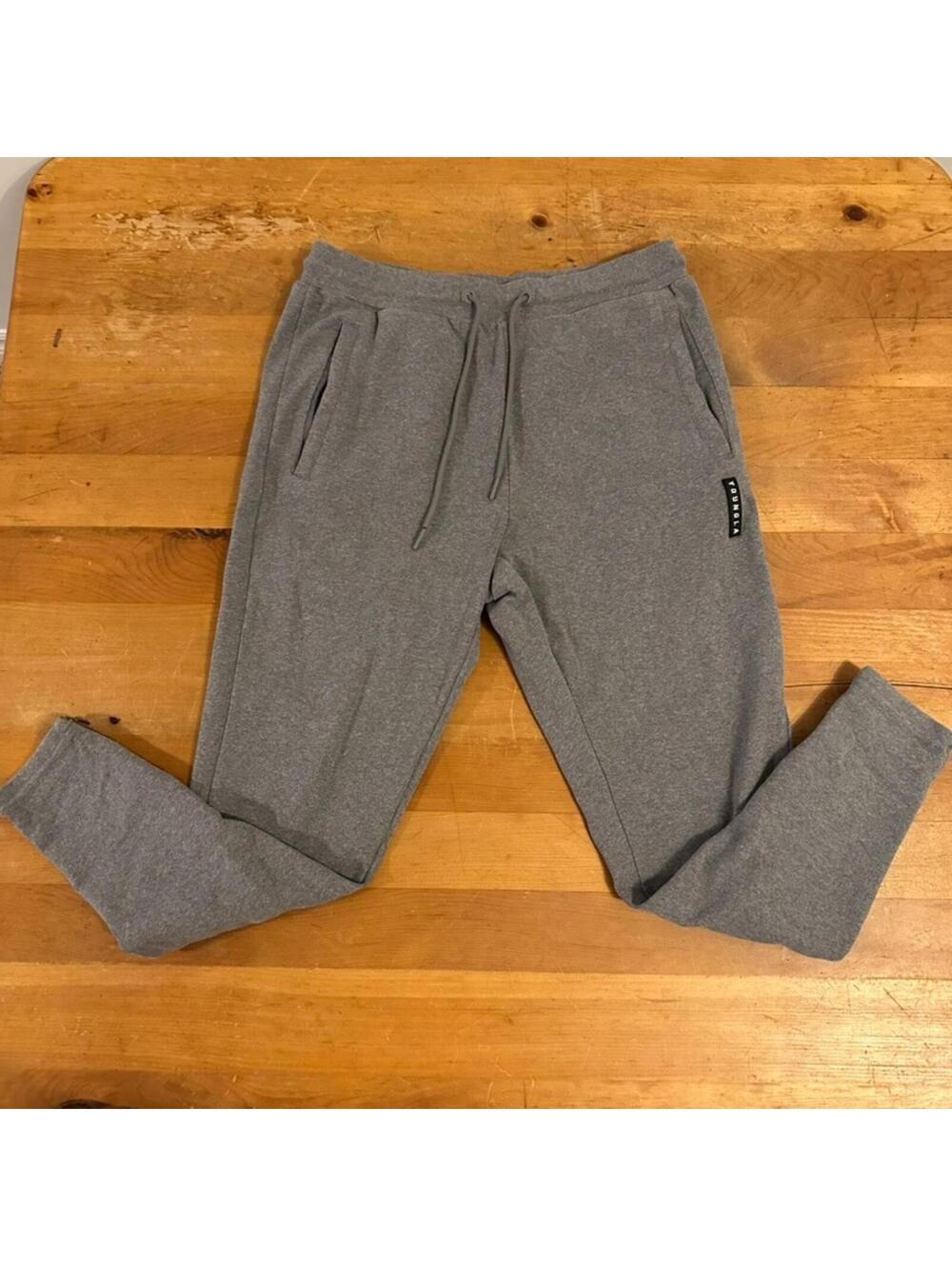 Young LA Pants Men's Large Gray Slim Fit Gym Crossfit Running Sweats
